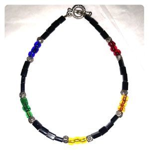 Rainbow hand beaded bracelet